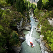 Jet boating the famous Shotover river near Queenstown, South Island New Zealand working holiday adventure activities